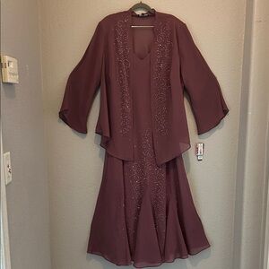 Elegant Lilac Dress with cover jacket size 20W NWT